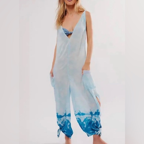 FREE PEOPLE MOVEMENT ANTHROPOLOGIE Beach Break Jumpsuit XS NWOT BOHO FESTIVAL - Picture 1 of 7